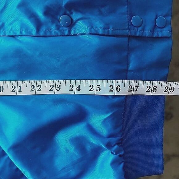 Vtg Y2K Speaking Rock faux satin snap up oversized bomber jacket - Picture 9 of 14